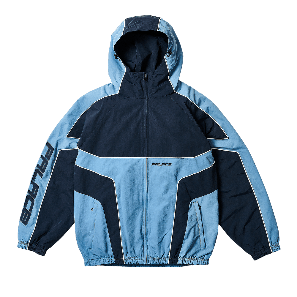 Buy Palace Piped Hooded Shell Jacket 'Blue' - P28JK006 | GOAT