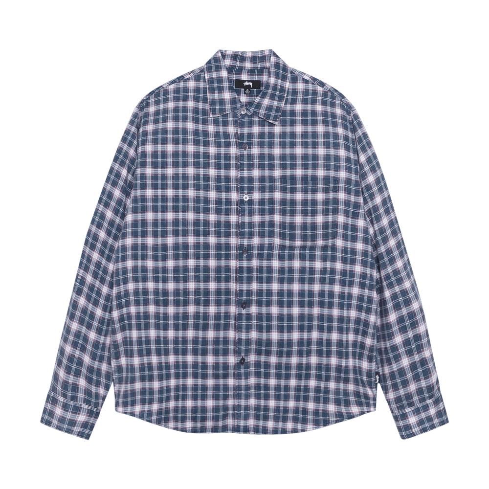Stussy Matthew Shirt Printed Plaid Navy Price in India | Culture
