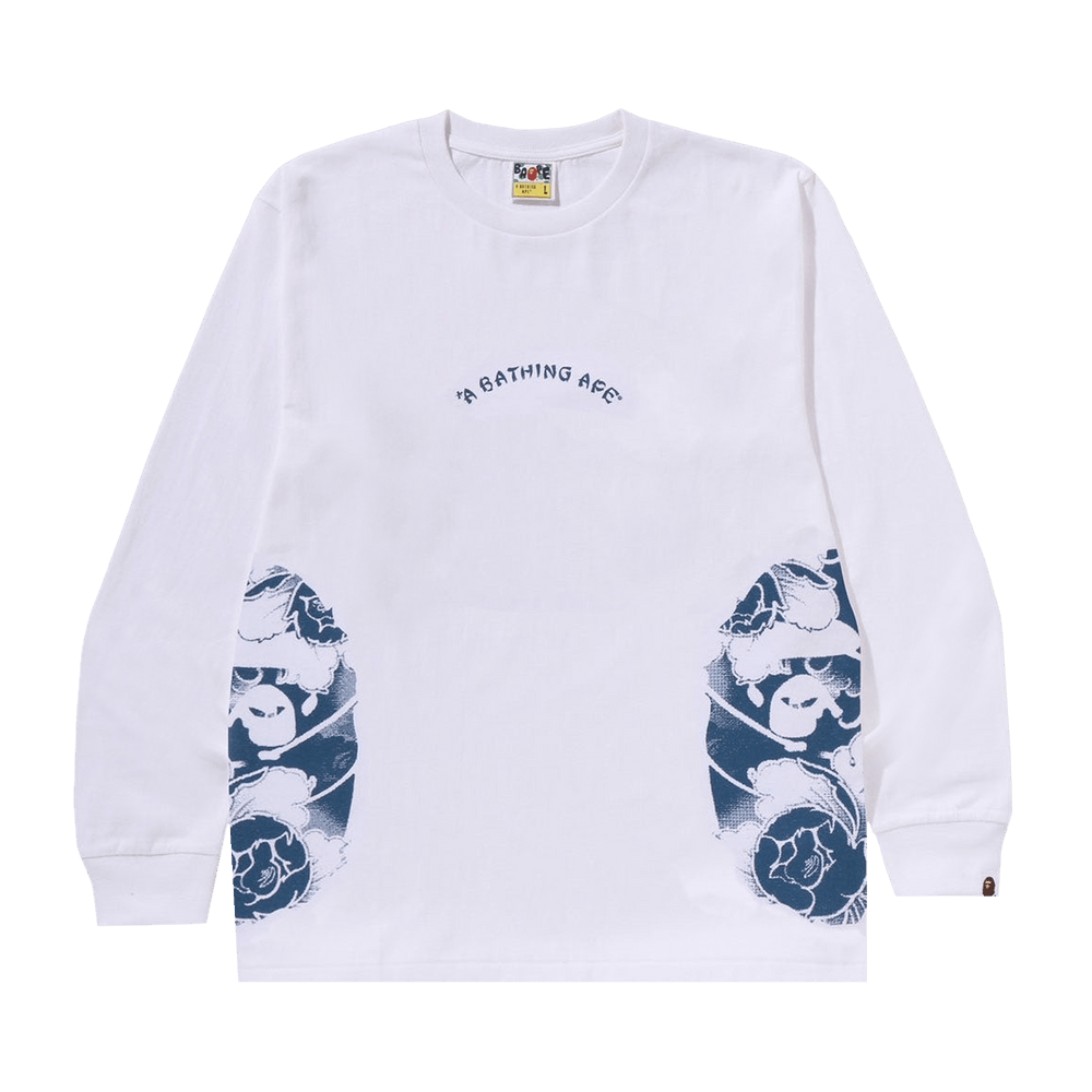 Buy BAPE Japanese Tattoo Side Big Ape Head Long-Sleeve Tee 'White