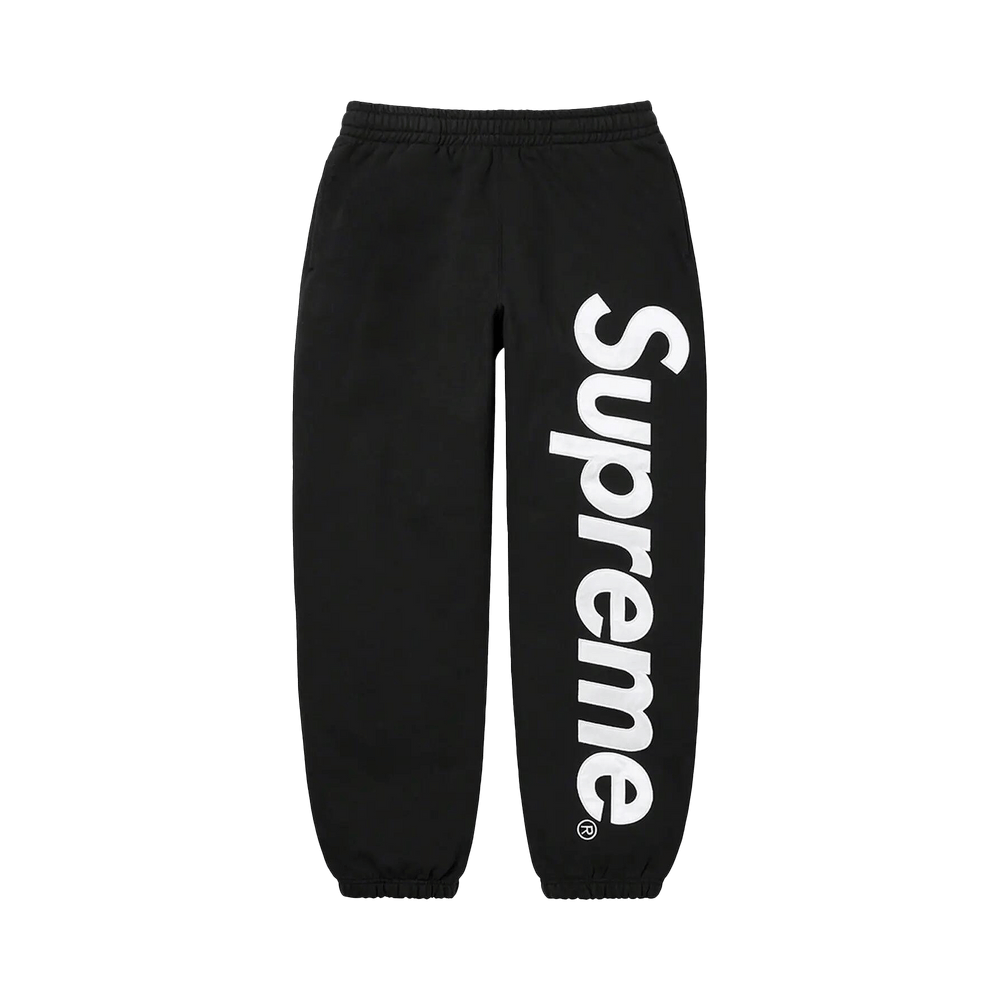 Buy Supreme Satin Appliqué Sweatpant 'Black/White' - FW22P75 BLACK
