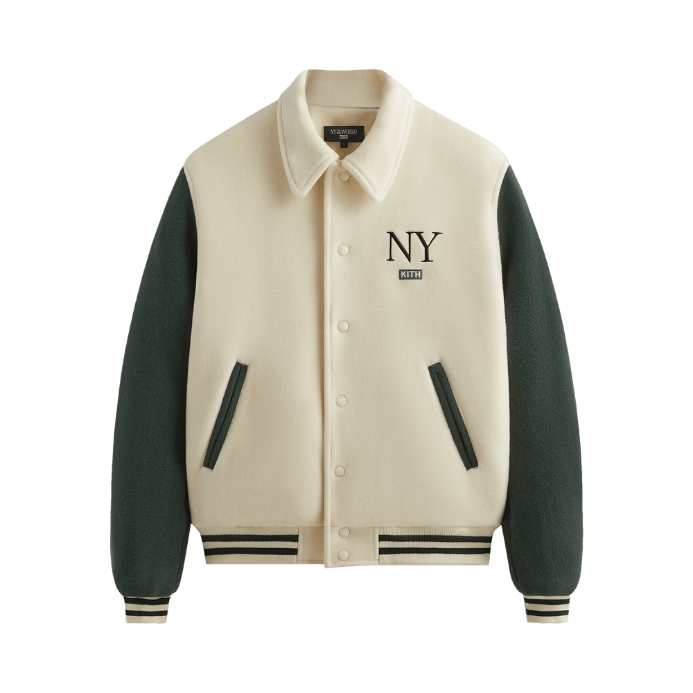 Buy Kith NY to the World Wool Varsity Jacket 'Sandrift