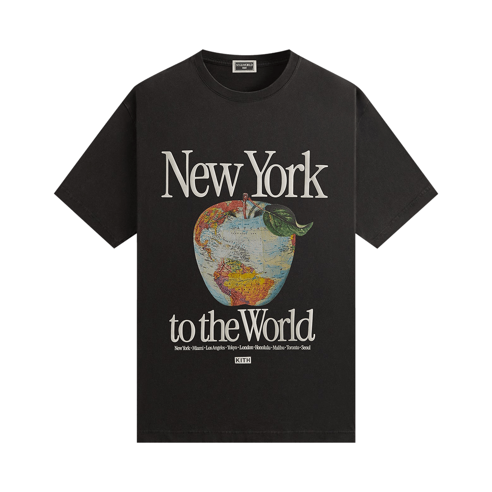 Buy Kith NY to the World Apple Globe Vintage Tee 'Black