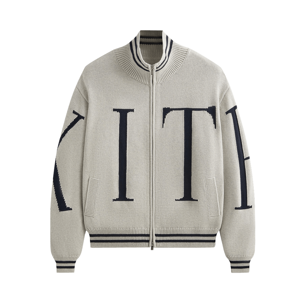 Kith Big Letter New York Wyona Full Zip Sweater Light Heather Grey