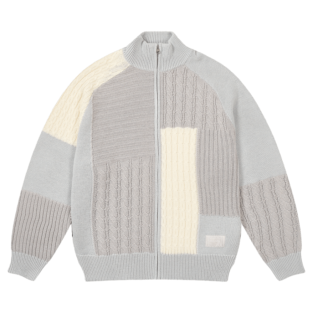 トップス PALACE 25SPRING PATCHWORK ZIP KNIT BLACK Patchwork