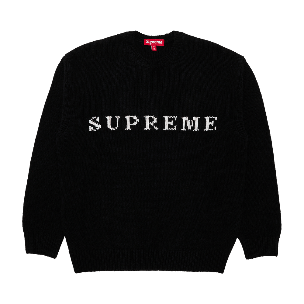 Buy Supreme Contrast Logo Sweater 'Black' - SS25SK24 BLACK | GOAT