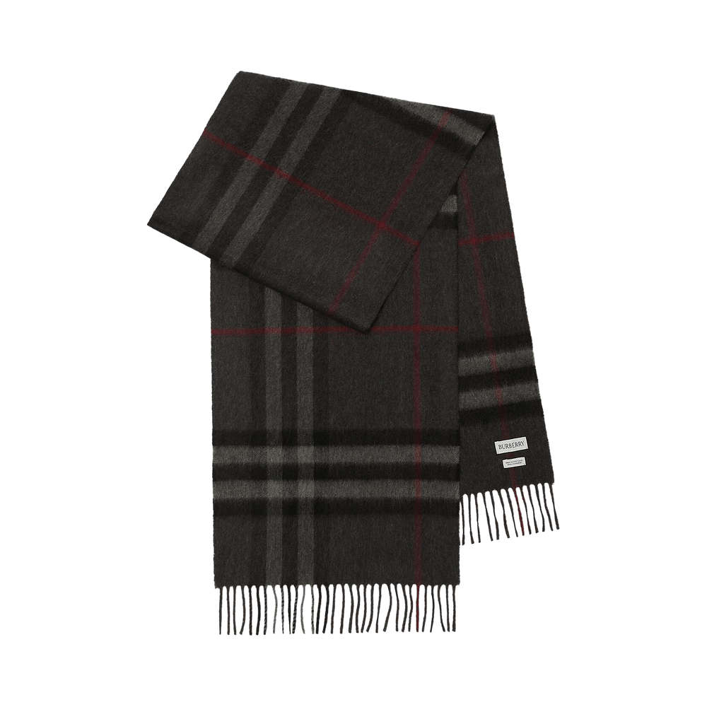 Buy Burberry Check Cashmere Scarf 'Charcoal' - 8077880 | GOAT