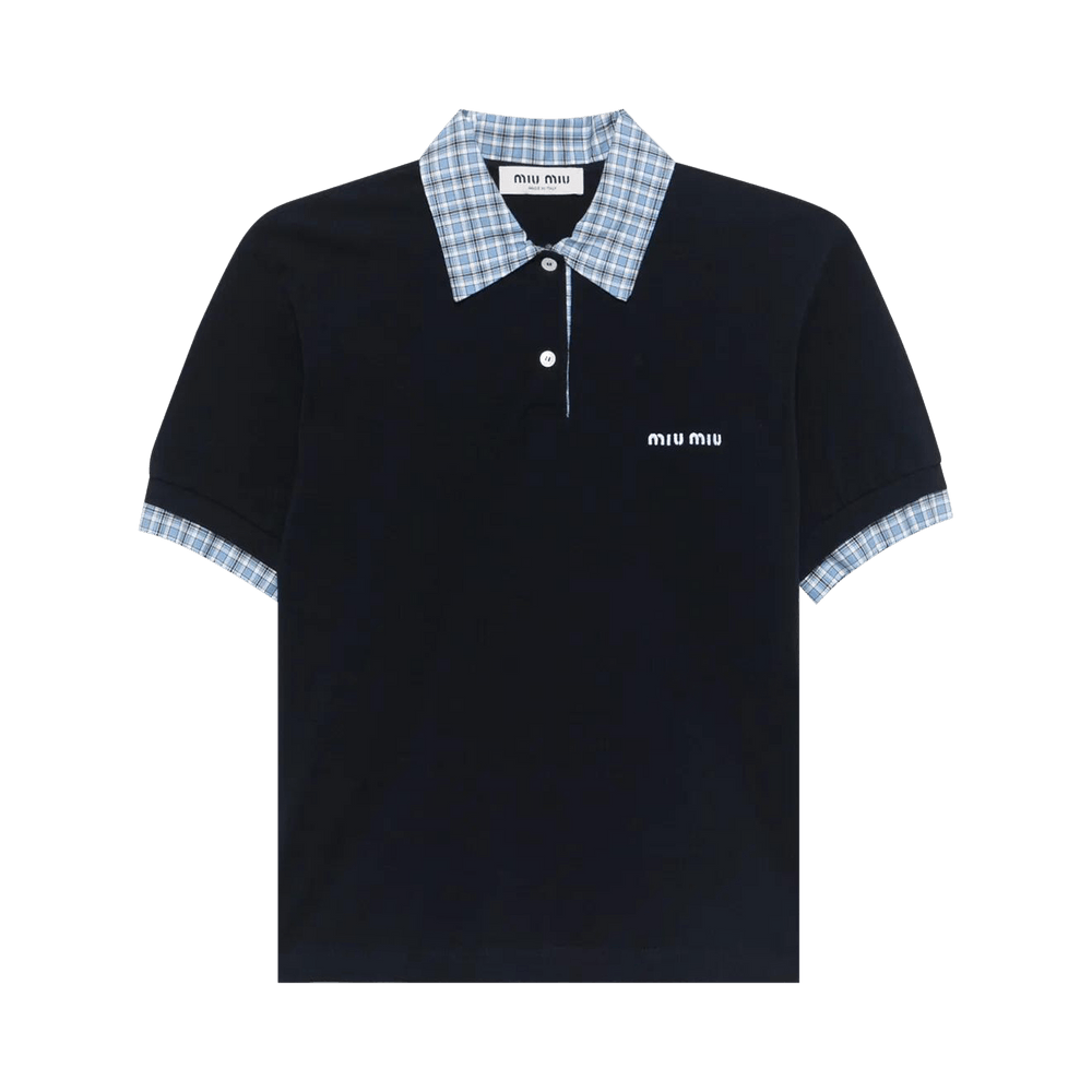 Buy Miu Miu Polo Shirt 'Navy' - MJN555 15WD F0008 | GOAT