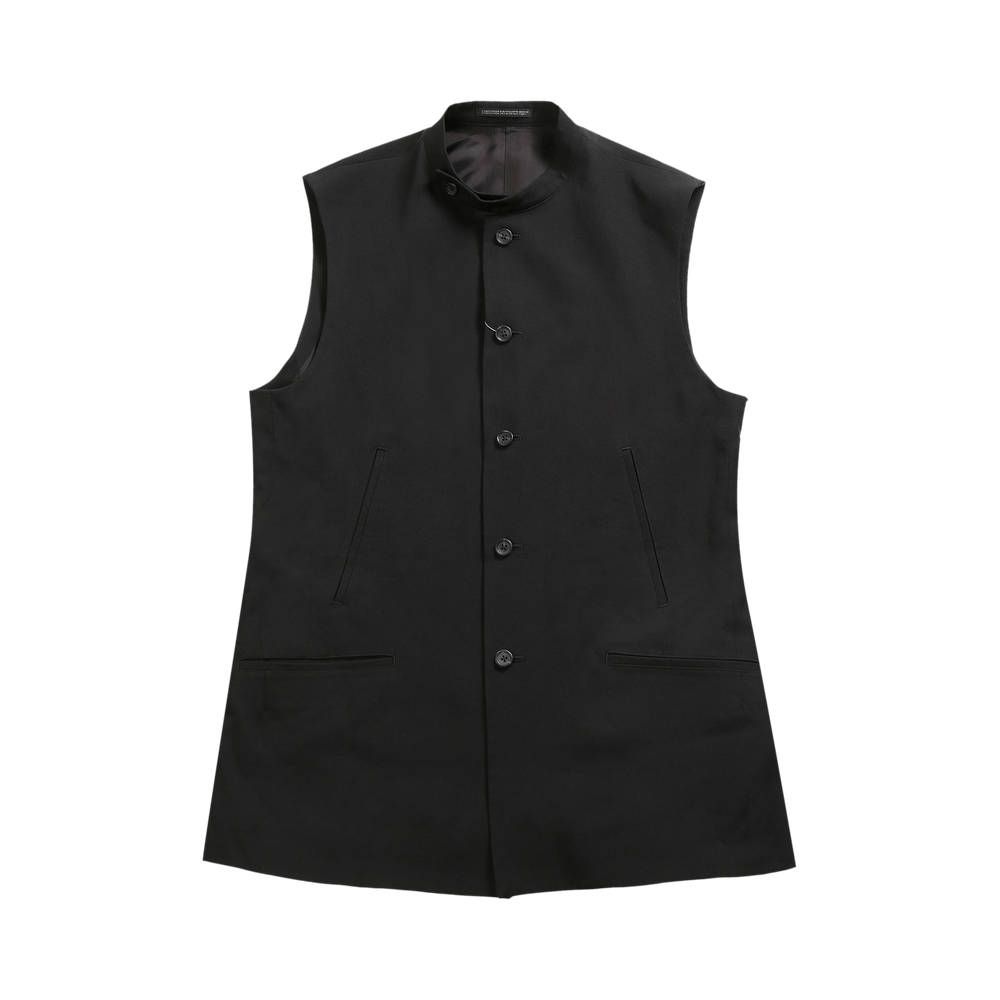 Buy Yohji Yamamoto Pour Homme Stand Collar Vest 'Black' - HP V06