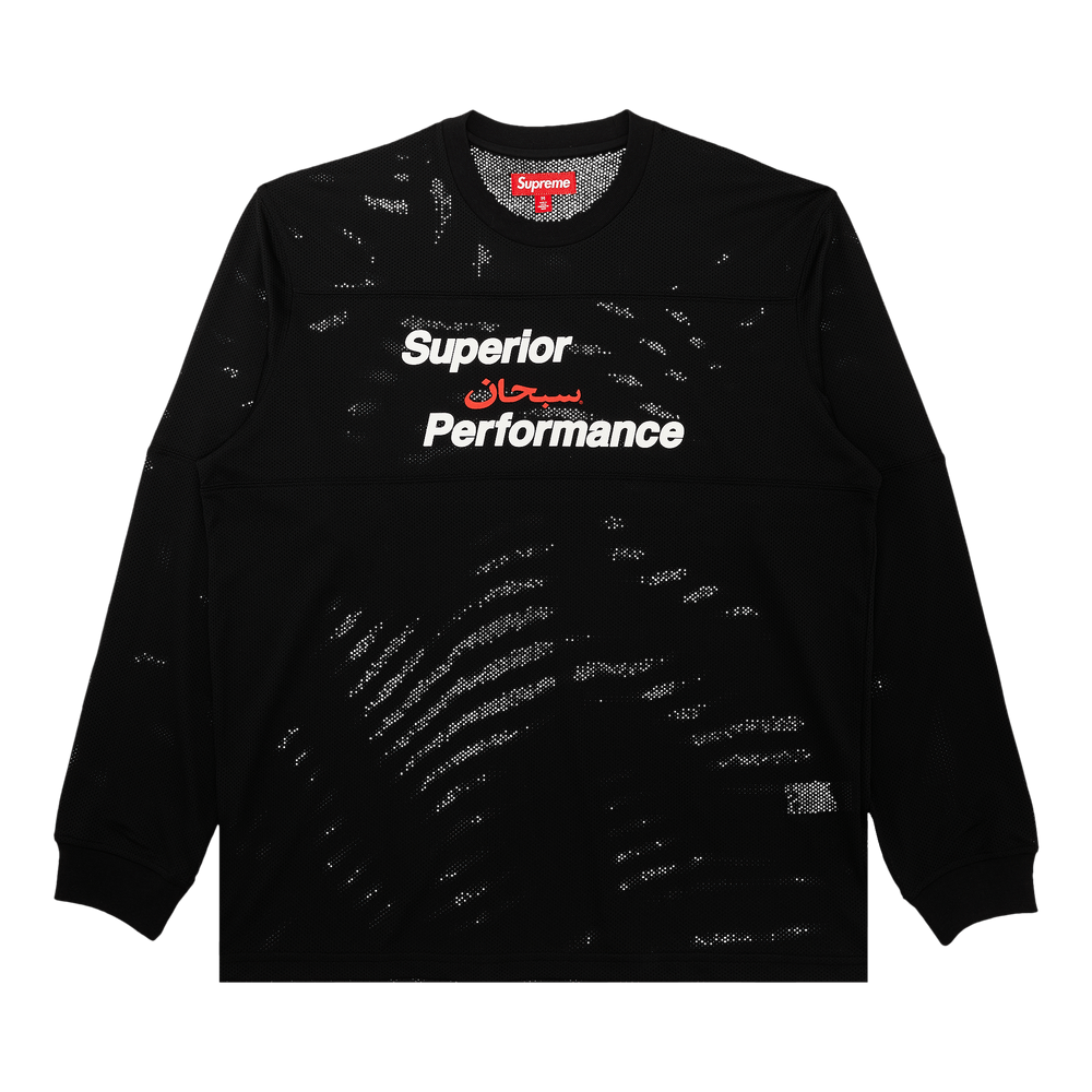 Buy Supreme Arabic Mesh Long-Sleeve Top 'Black' - SS25KN16 Buy Supreme Arabic Mesh Long-Sleeve Top 'Black' - SS25KN16