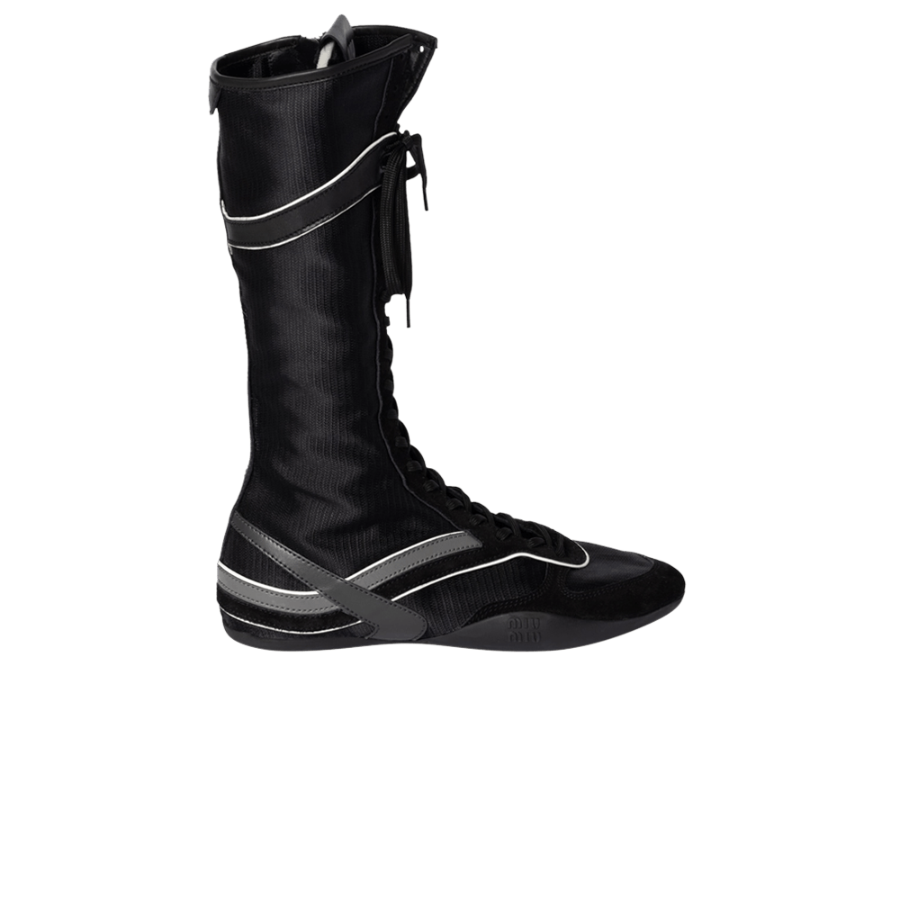 Buy Miu Miu Wmns Gymnasium Boxeur Boot 'Black Anthracite Grey