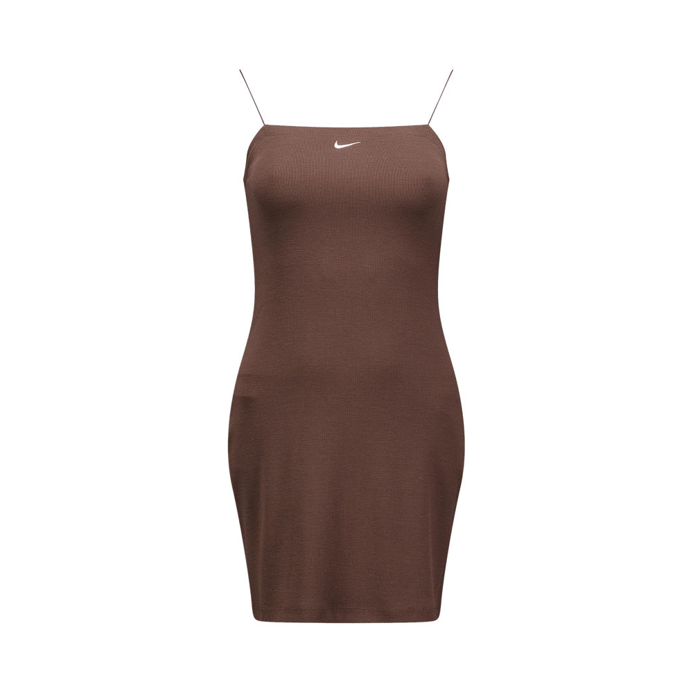 nike cream ribbed bodycon mini swoosh dress Nike Sportswear Chill Knit Women's Tight Long-Sleeve Midi Mini-Rib Dress