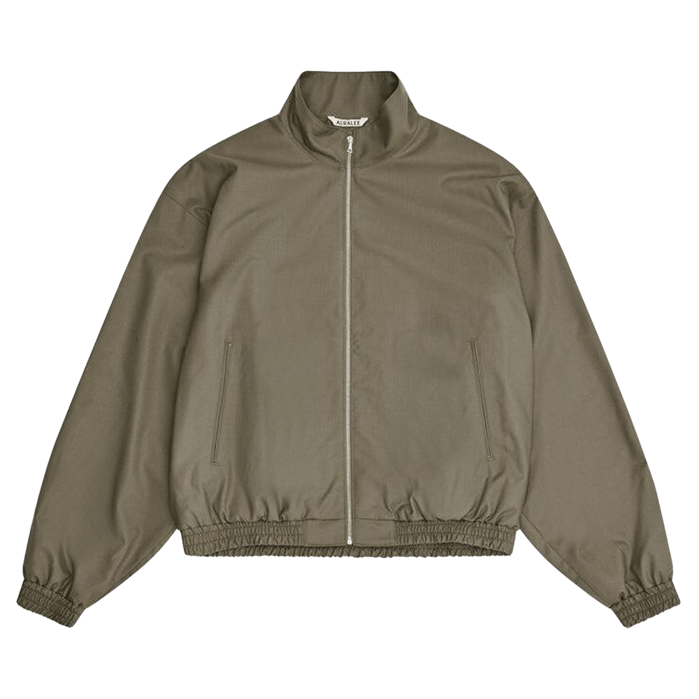 Buy Auralee Super Fine Tropical Wool Zip Blouson 'Dark Khaki