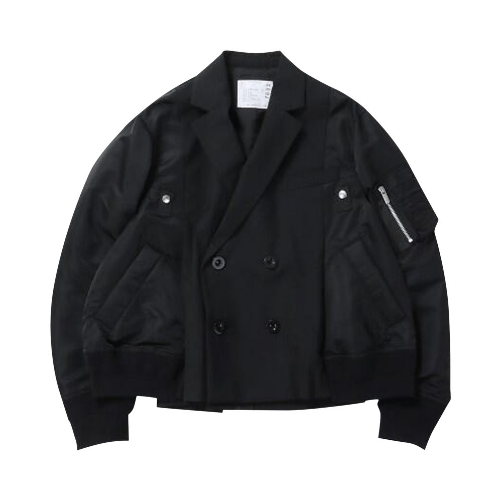 Buy Sacai Suiting x Nylon Twill Jacket 'Black' - 25 07633 001 | GOAT