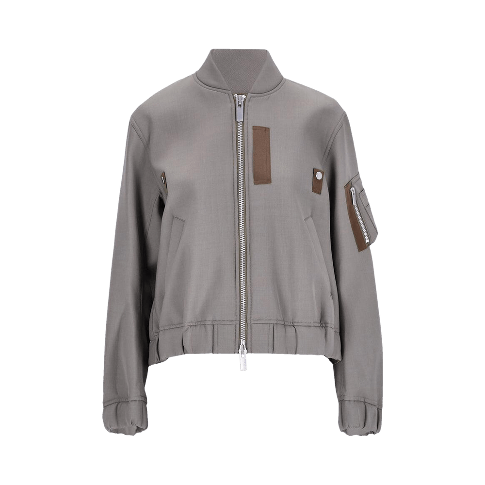 Buy Sacai Suiting Bonding Blouson 'Taupe' - 25 07634 550 | GOAT