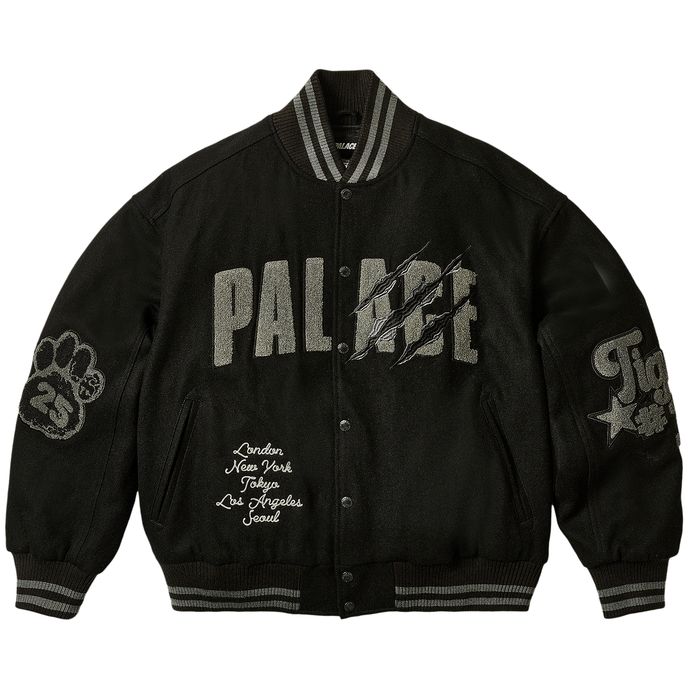 Buy Palace Tora Tora Varsity Jacket 'Black' - P28JK007 | GOAT CA
