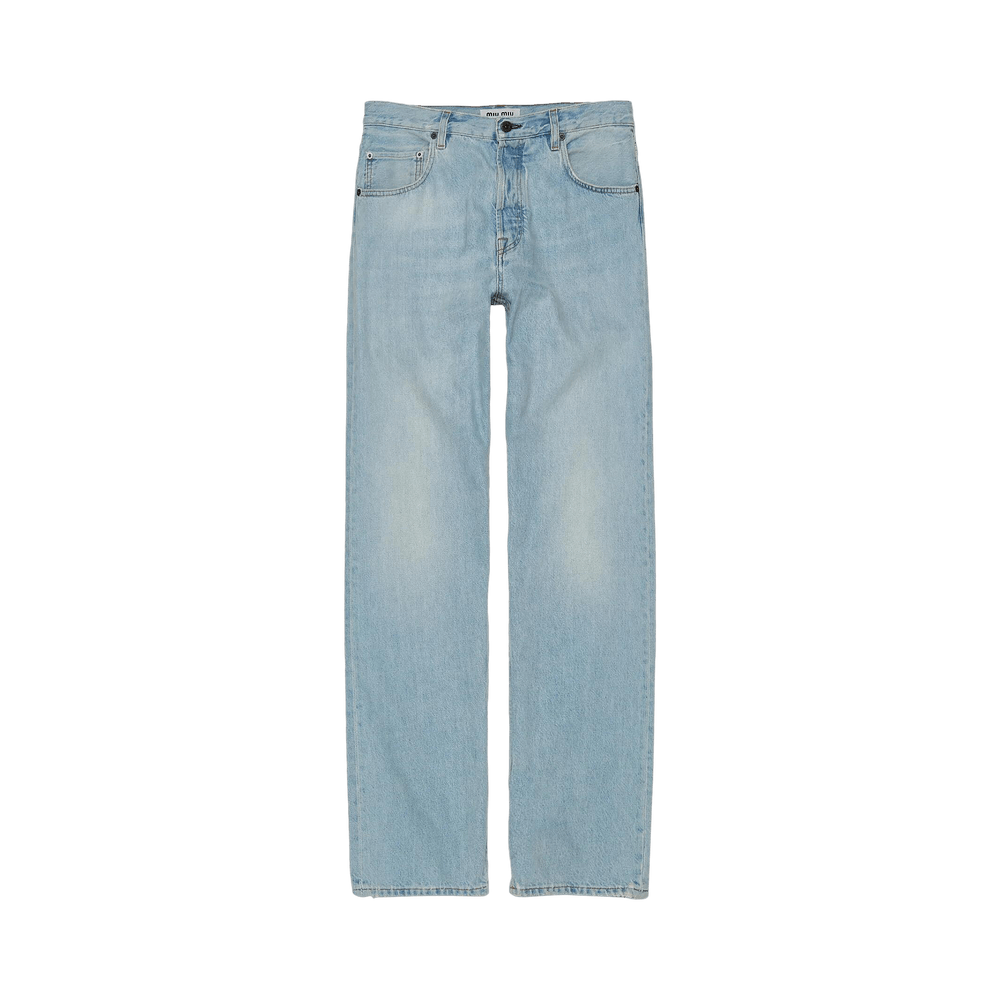 Miu Miu｜JEANS (GWP503 14QU F0013) Buy Miu Miu Logo Patch Jeans 'Indigo' - GWP503 14QU F0013 | GOAT