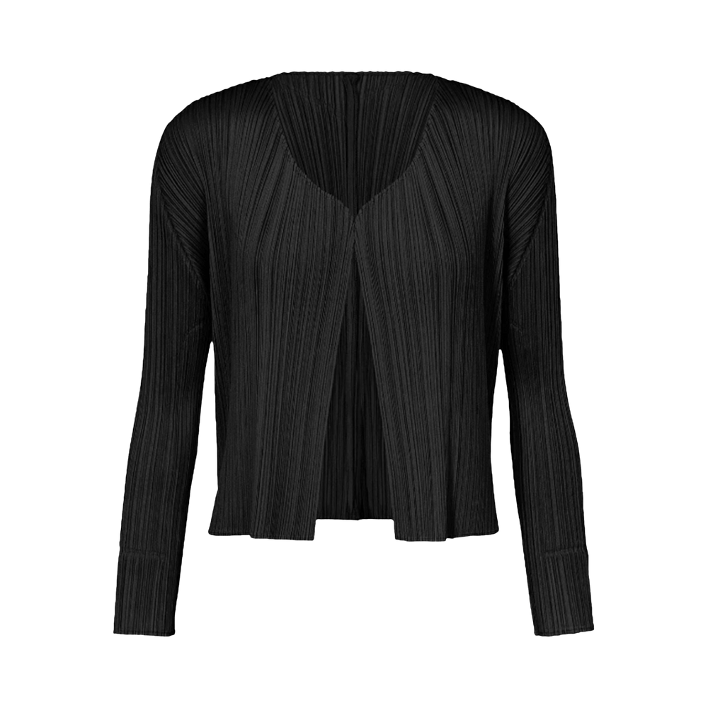 Buy Pleats Please Issey Miyake Basics Cardigan 'Black' - PP56JO106