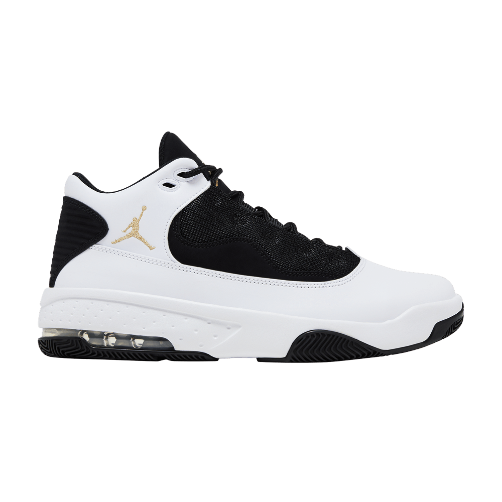 jordan max aura white black gold