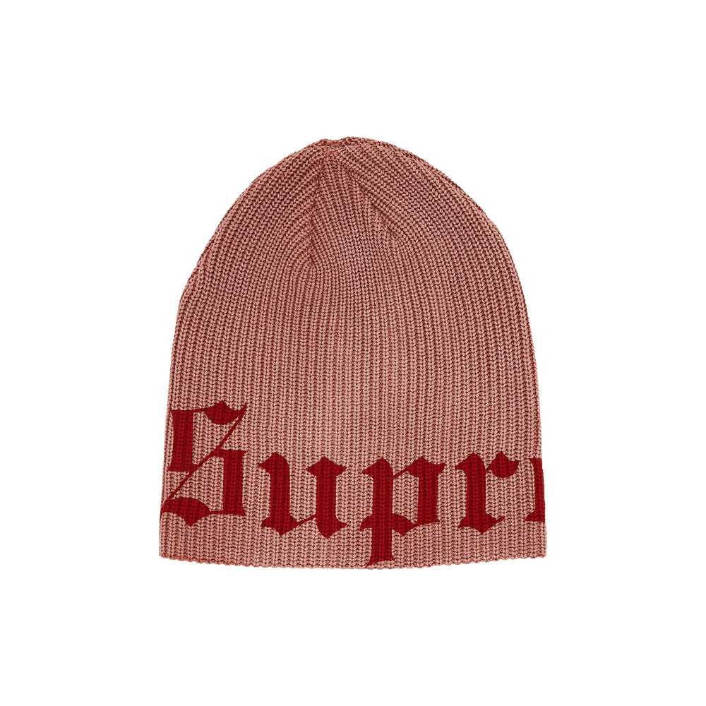 Buy Supreme Old English Printed Beanie 'Pale Red' - SS25BN13 PALE