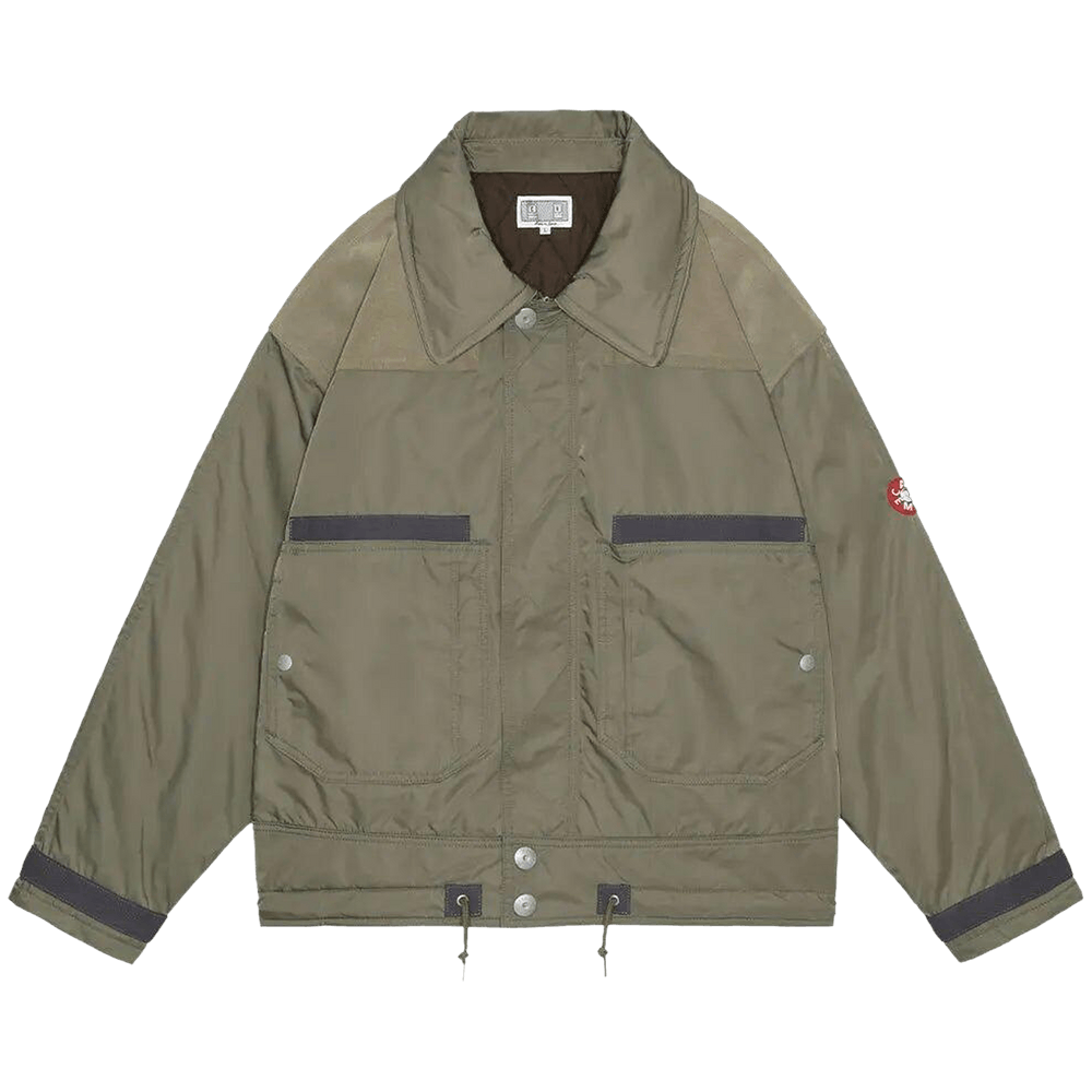 Buy Cav Empt Leather Shoulder Bomber Jacket 'Khaki' - CES26JK09