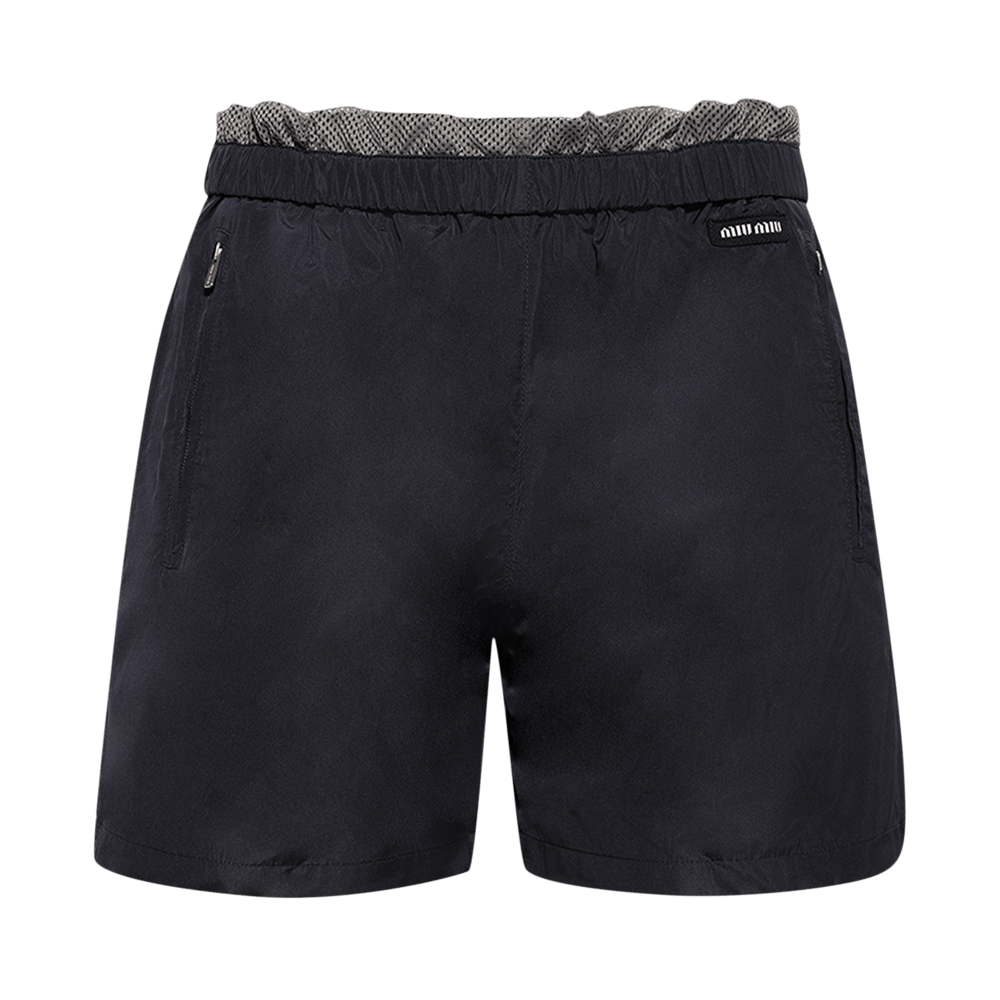 Buy Miu Miu Technical Silk Bermuda Shorts 'Blue' - MP1880 121G