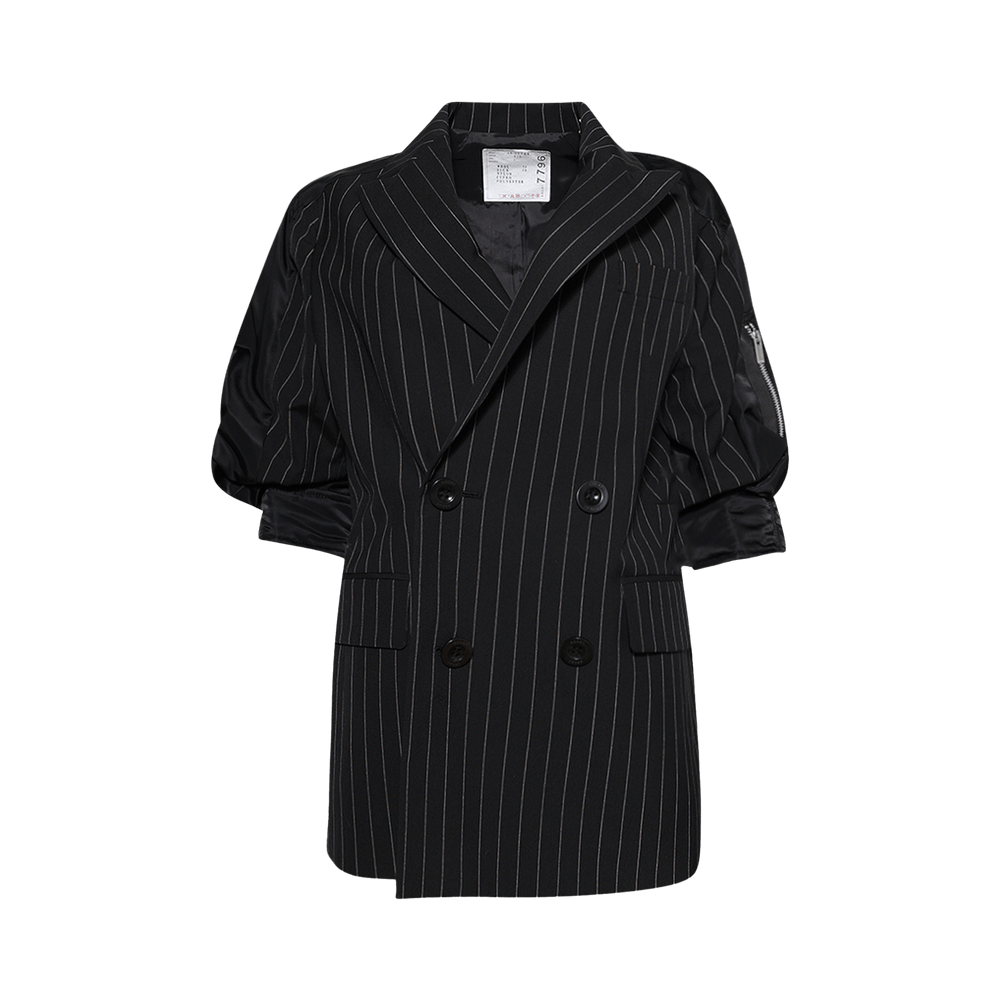国内より1WEEK【sacai】Wool Silk Suiting x Nylon Twill Jacket Buy Sacai Wool Silk Suiting Nylon Twill Jacket 'Black Stripe