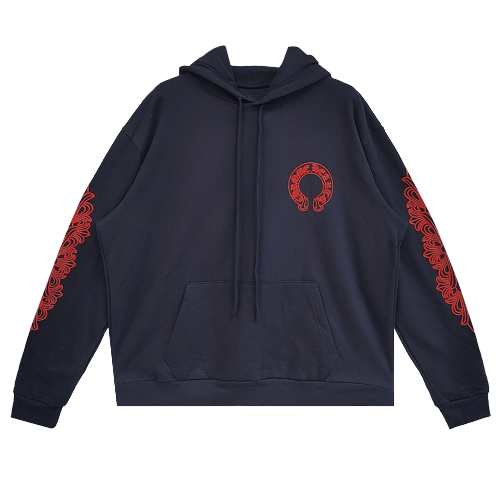【Chrome Hearts】 正規品★ Horseshoe Floral Hoodie Navy Buy Chrome Hearts Horseshoe Floral Hoodie 'Navy/Red' - 040