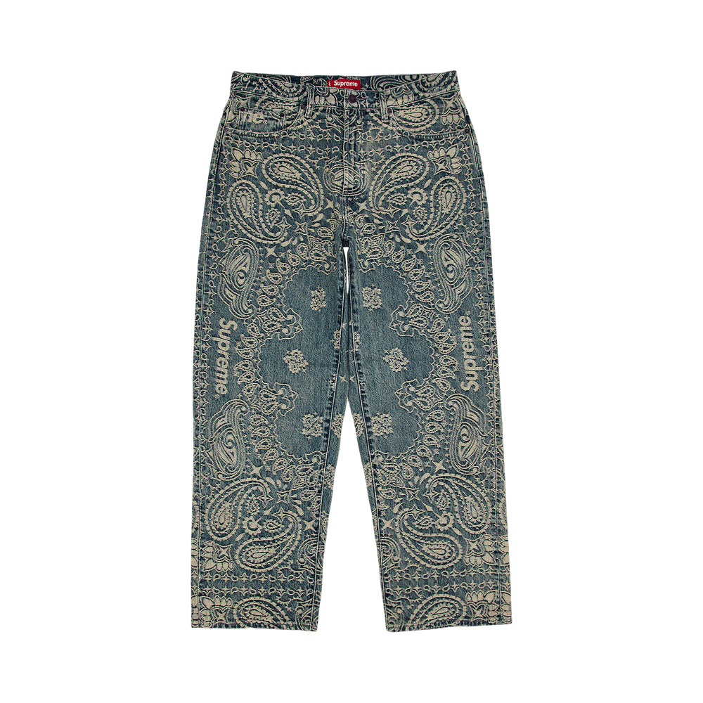 Buy Supreme Bandana Jacquard Baggy Jean 'Blue' - SS25P12