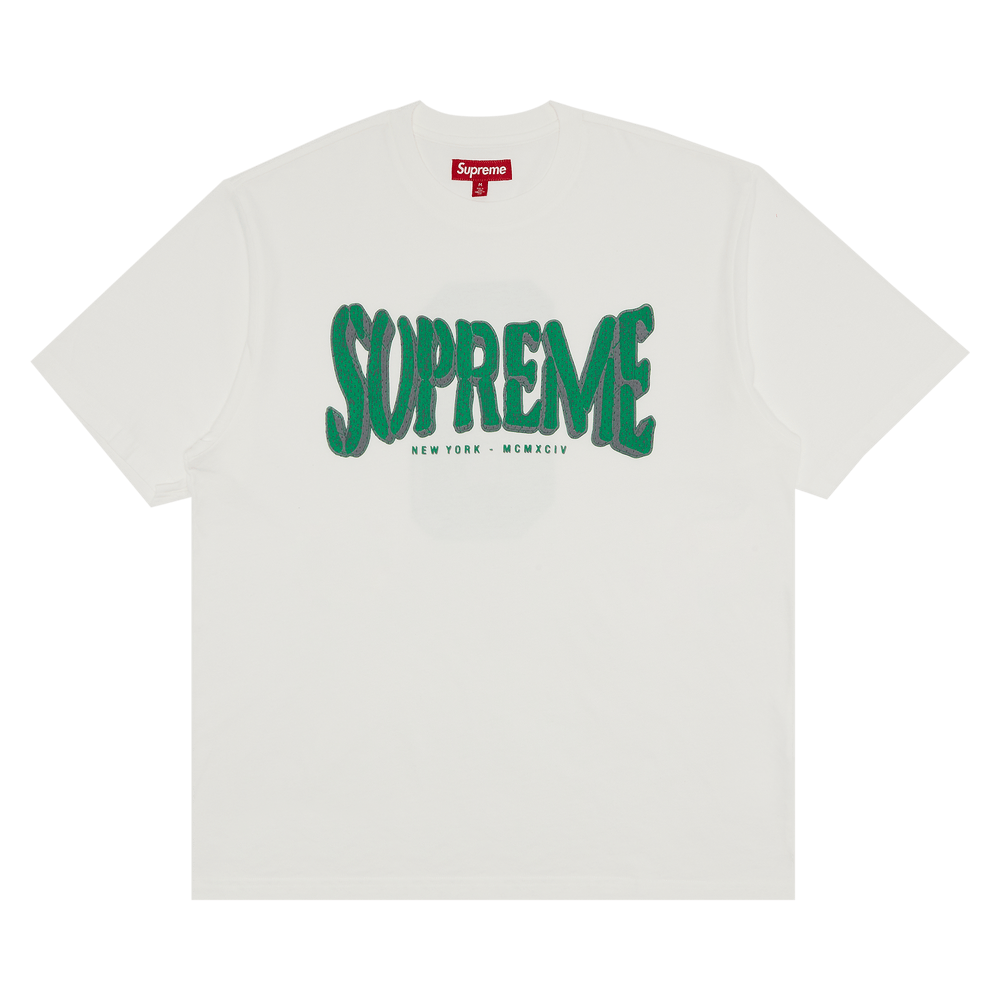 【Supreme】Flocked Washed S/S Top★White★25SS★ Buy Supreme Flocked Washed Short-Sleeve Top 'White