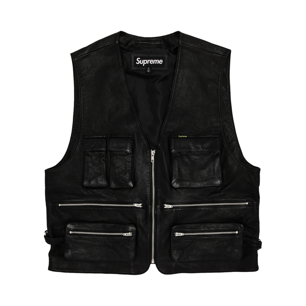 Buy Supreme Leather Cargo Vest 'Black' - SS25J82 BLACK | GOAT