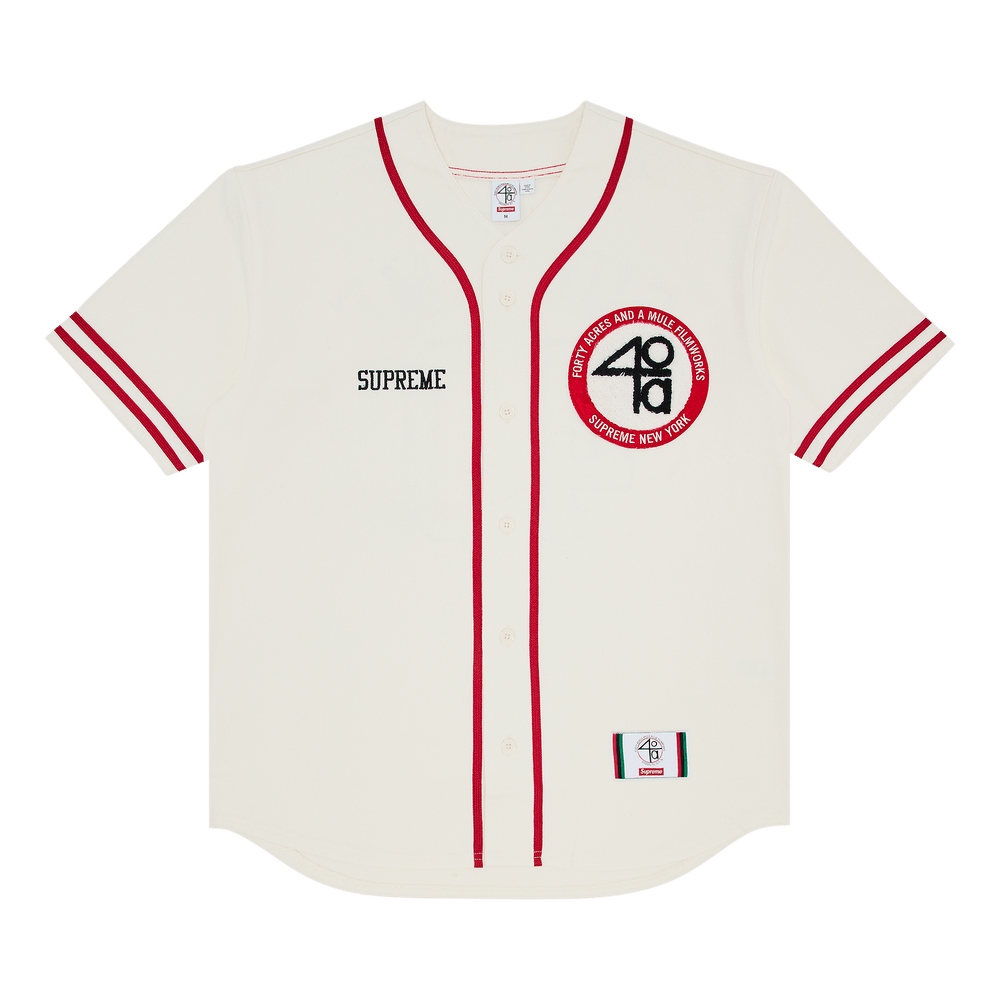 保障できる Buy Supreme x 40 Acres Twill Baseball Jersey 'Natural トップス