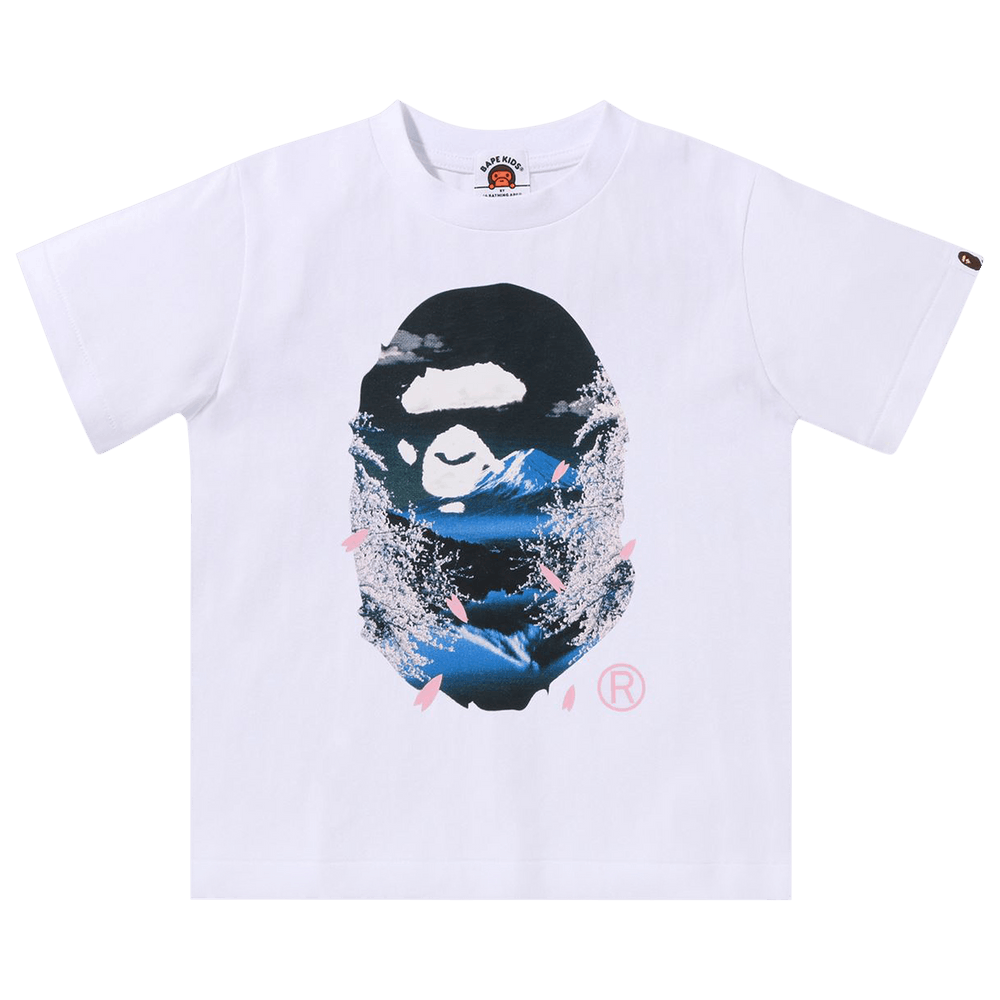 Buy BAPE Kids Sakura Photo Ape Head Tee 'White' - 1L20 310 004