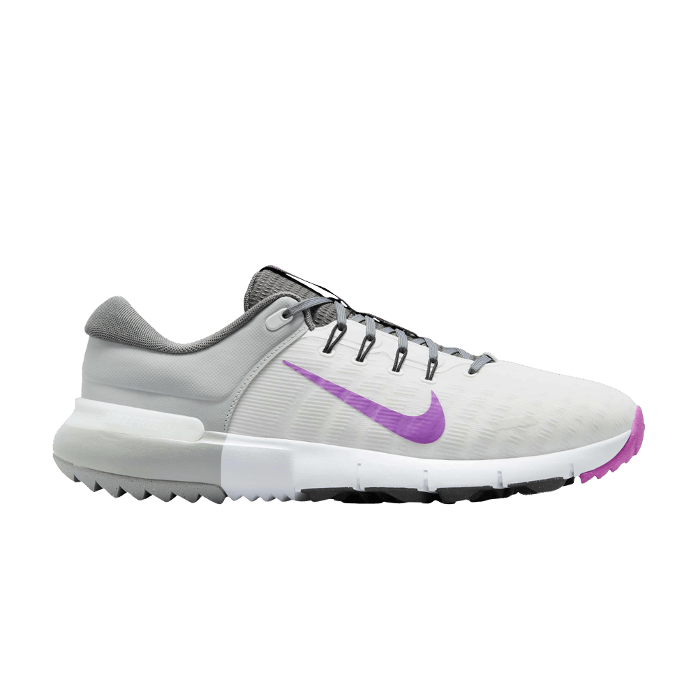 Nike Mens Free Golf Iron Grey Vivid Purple Spikeless Shoes FN0332-104 Size 8.5 Nike Free Golf Next Nature Iron Grey Vivid Purple for Sale  main image 3