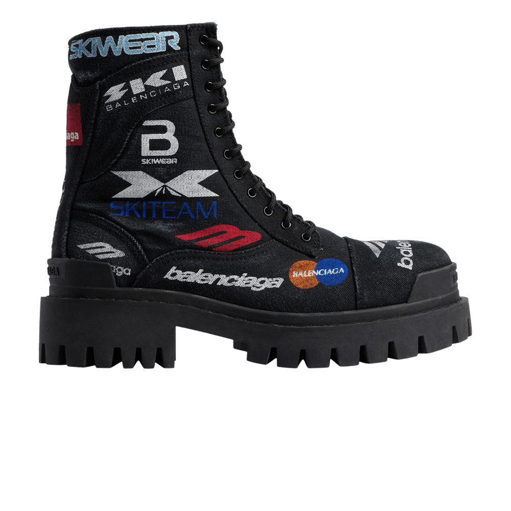 Balenciaga Combat Strike Boot Worn-Out - Black Allover Print Price