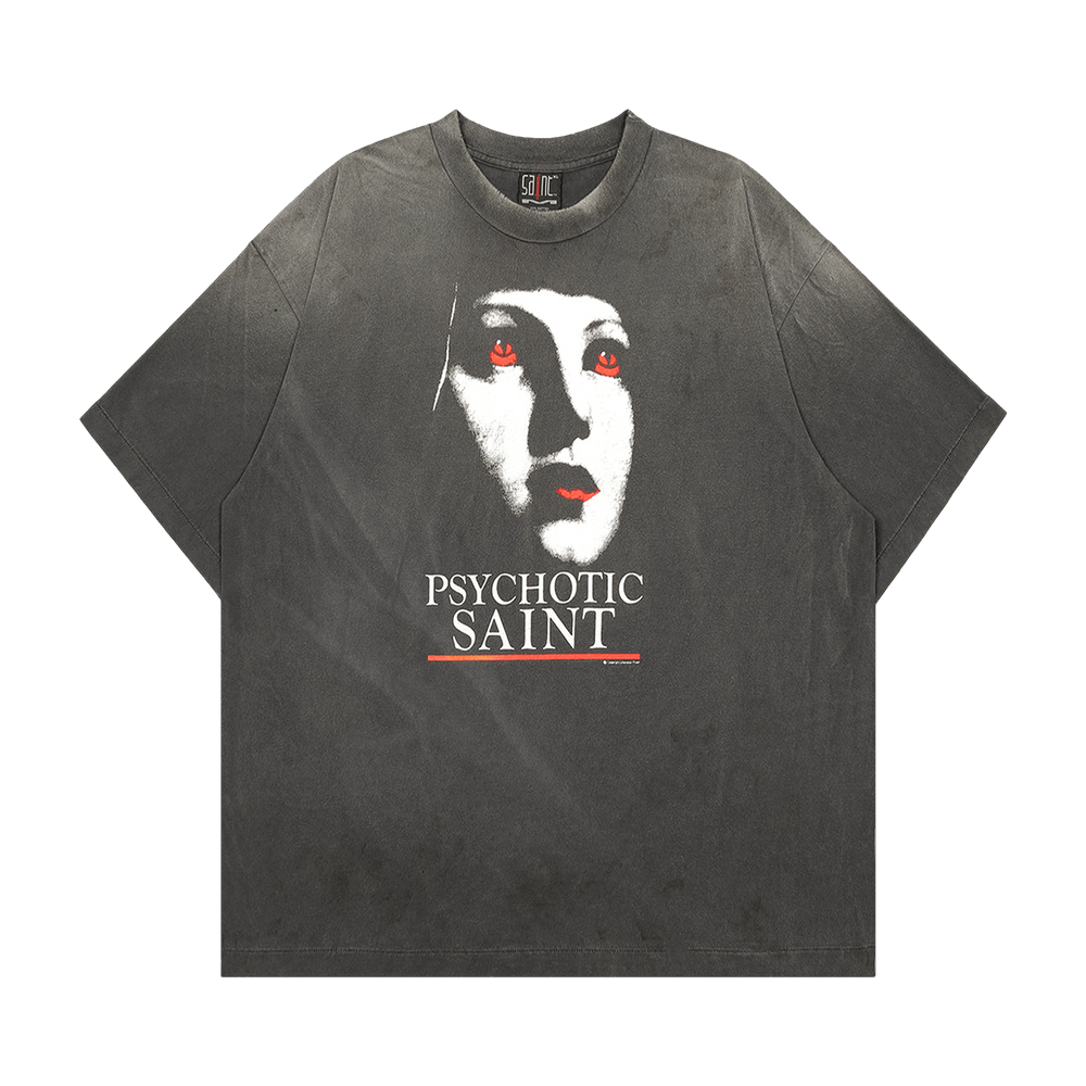 Buy SAINT Mxxxxxx Psychotic Saint Short-Sleeve Tee 'Black' - SM