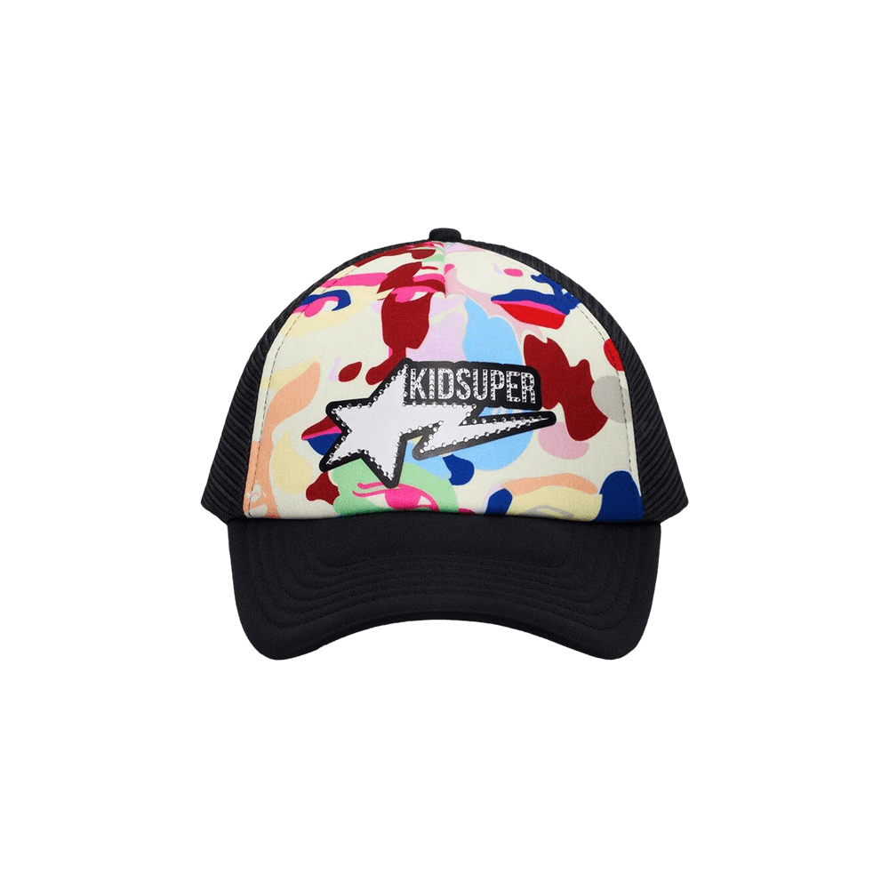 Buy BAPE x KidSuper Bape Sta Logo Rhinestone Trucker Cap