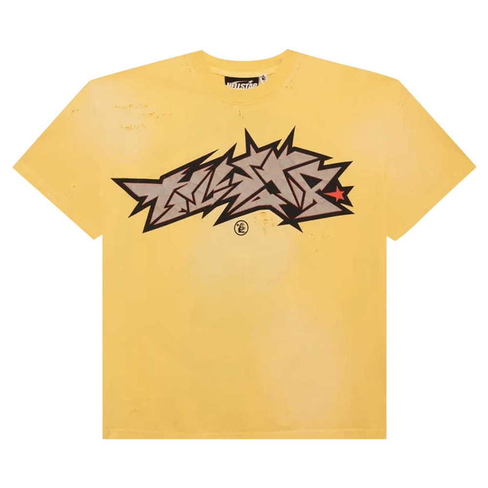★AAKAM★ Crack Printed PK T-Shirts Buy Hellstar Crack Print T-Shirt 'Yellow' - 9357