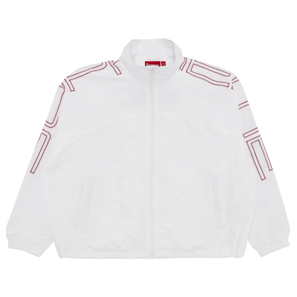 Buy Supreme Spellout Embroidered Track Jacket 'White' - SS25J69