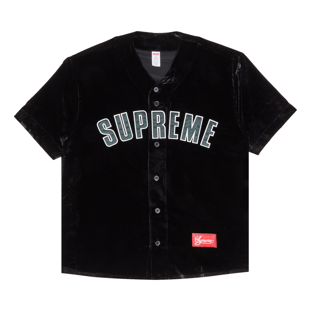 Buy Supreme Velvet Baseball Jersey 'Black' - SS25KN69 BLACK
