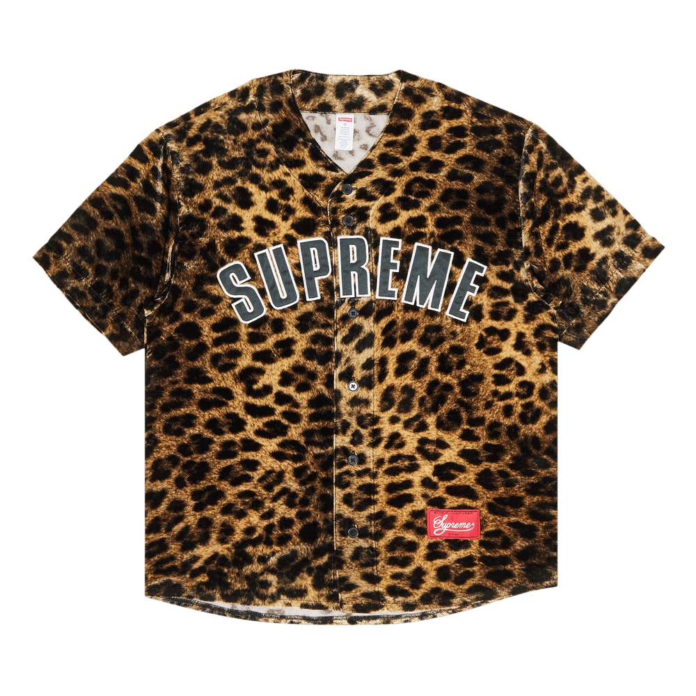 Buy Supreme Velvet Baseball Jersey 'Leopard' - SS25KN69