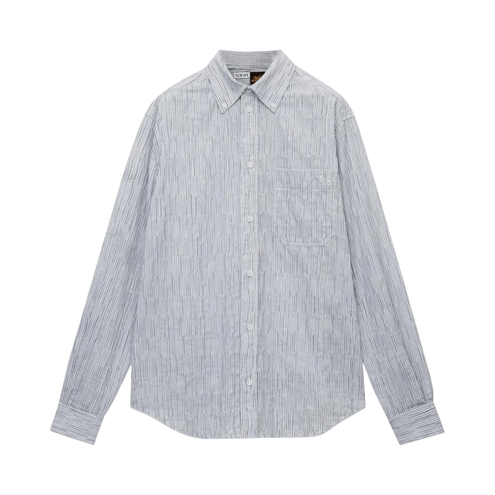【LOEWE】SHIRT◆H616Y05X69 Short sleeve shirt in viscose and linen Black - LOEWE