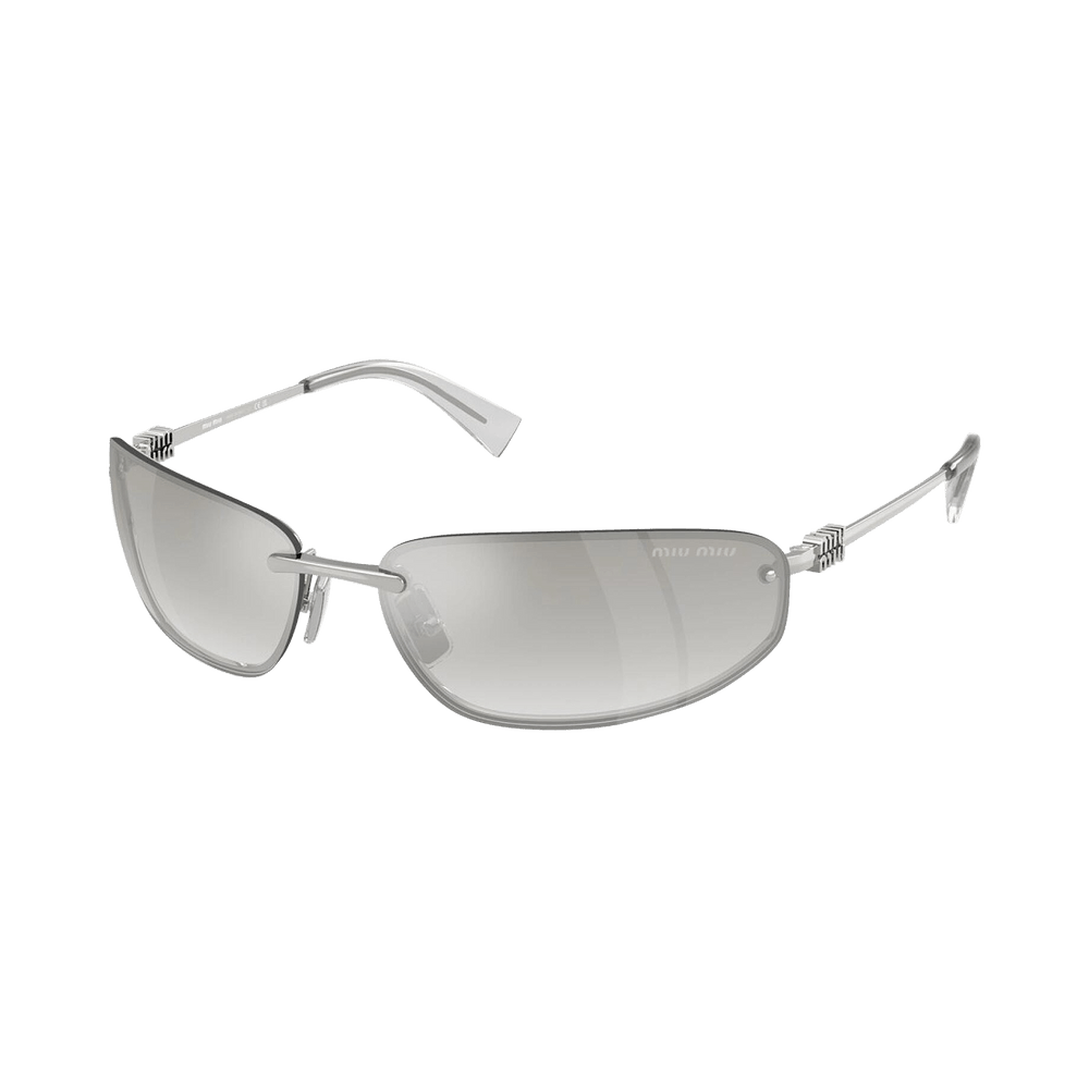 【関税込み】Miu Miu Eyewear シルバー Miu Nocturne サングラス Miu Miu Eyewear: Silver Miu Nocturne Sunglasses | SSENSE