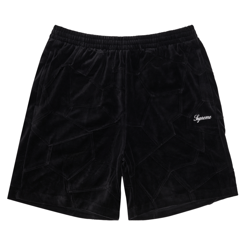 Buy Supreme Patchwork Velour Short 'Black' - SS25SH44 BLACK