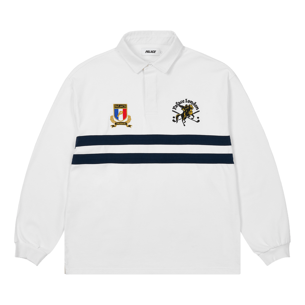 トップス PALACE Polo Shirt White Navy Buy Palace International Rugby 'White' - P28ES056 | GOAT