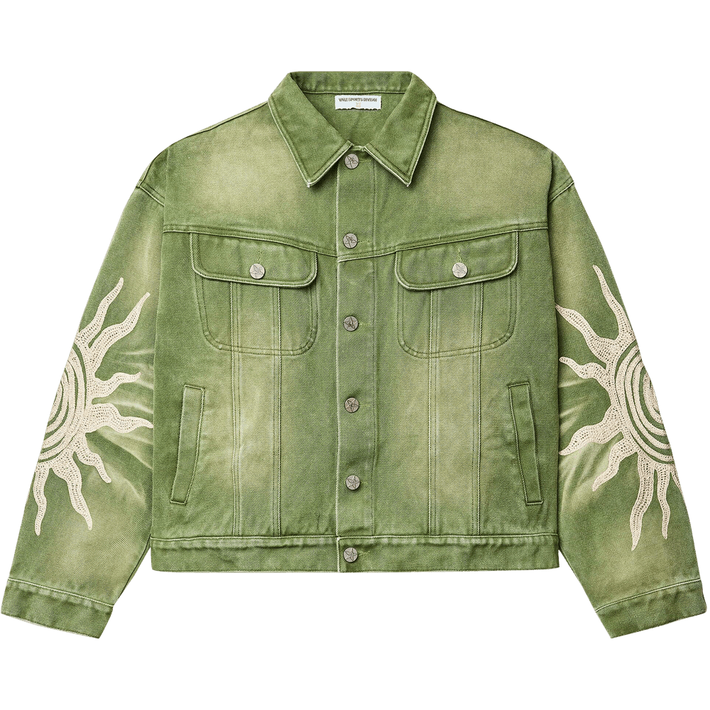 ジャケット・アウター VALE FOREVER GREEN JACKET Buy Vale Forever Forest Sun Jacket 'Distressed Green' - VALE 12