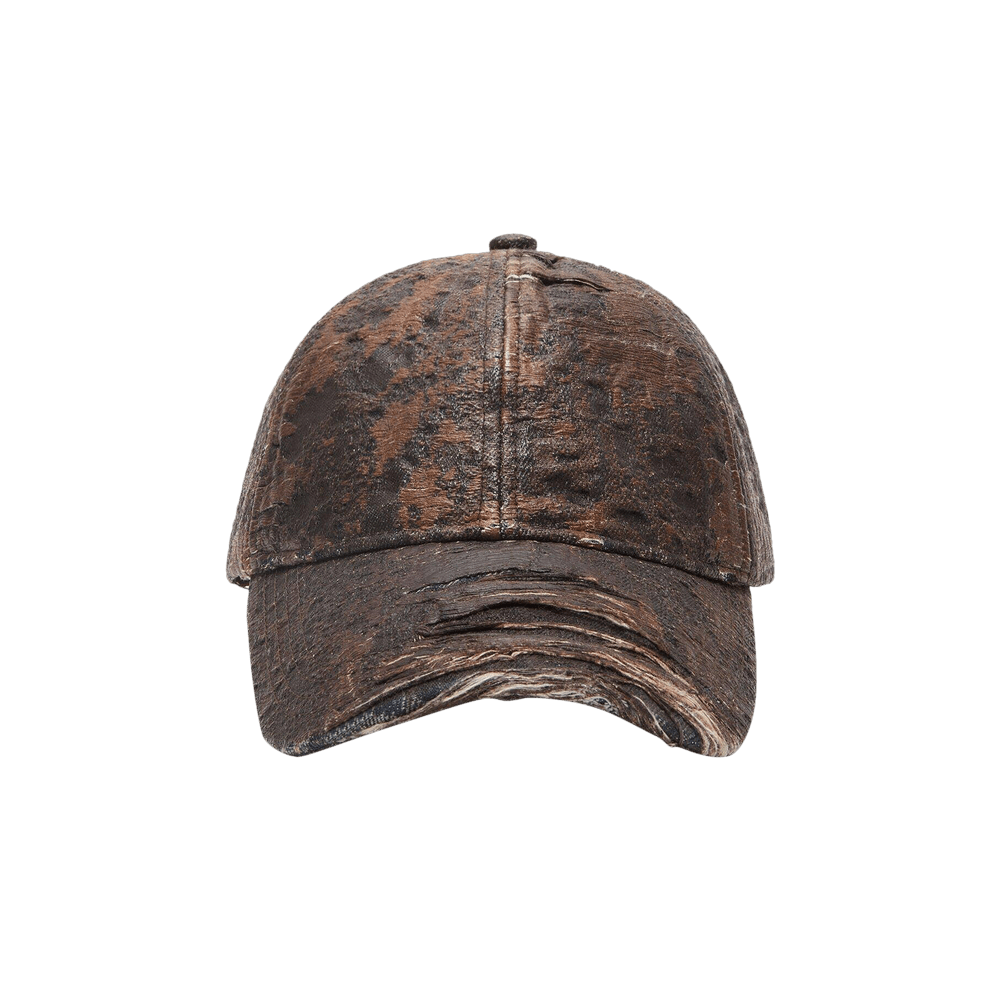 Buy Acne Studios Distressed Monogram Denim Cap 'Brown' - C40401