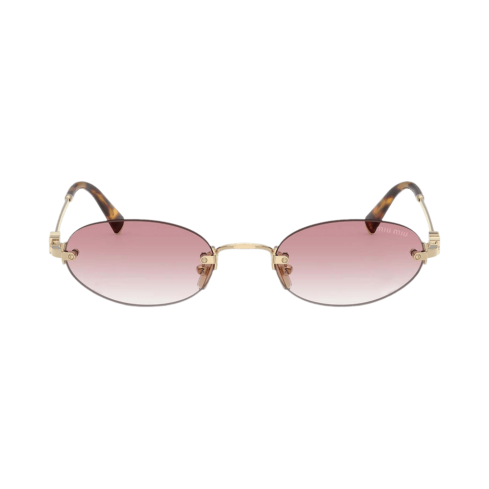 Buy Miu Miu Oval Sunglasses 'Pale Gold' - 0MU A54S ZVN70O | GOAT CA