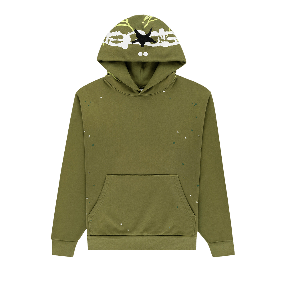 Buy Sp5der Heavy Web Hoodie 'Olive' - ST007SS25OLI | GOAT