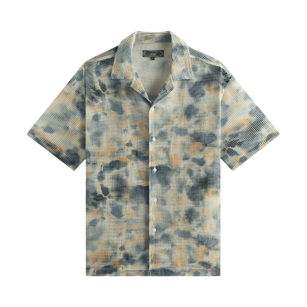 トップス KITH Camp Collar Double Mesh Shirt Buy Kith Cotton Mesh Thompson Camp Collar Shirt 'Cyanotype