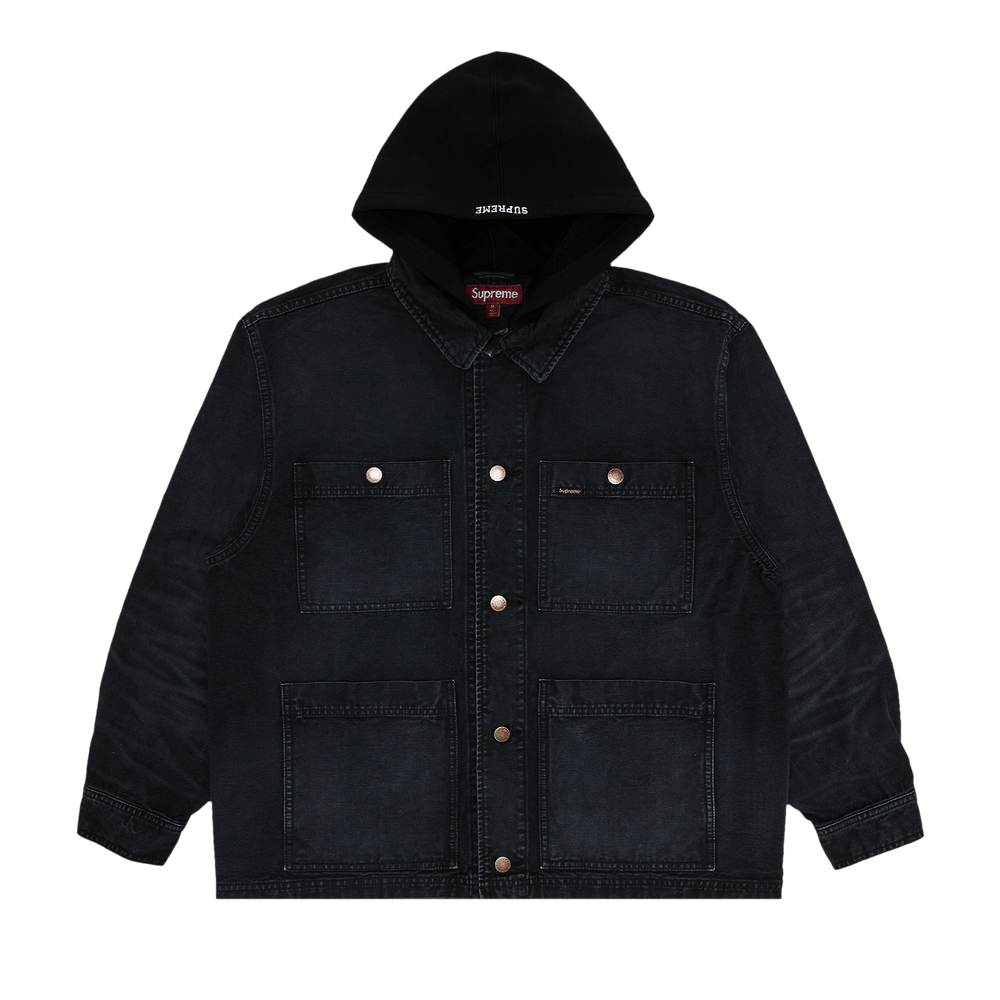 Buy Supreme Worn Hooded Chore Coat 'Black' - SS25J83 BLACK